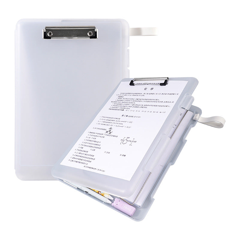 Plastic board folder file box copy writing board storage box A4 data box PP transparent office supplies finishing box