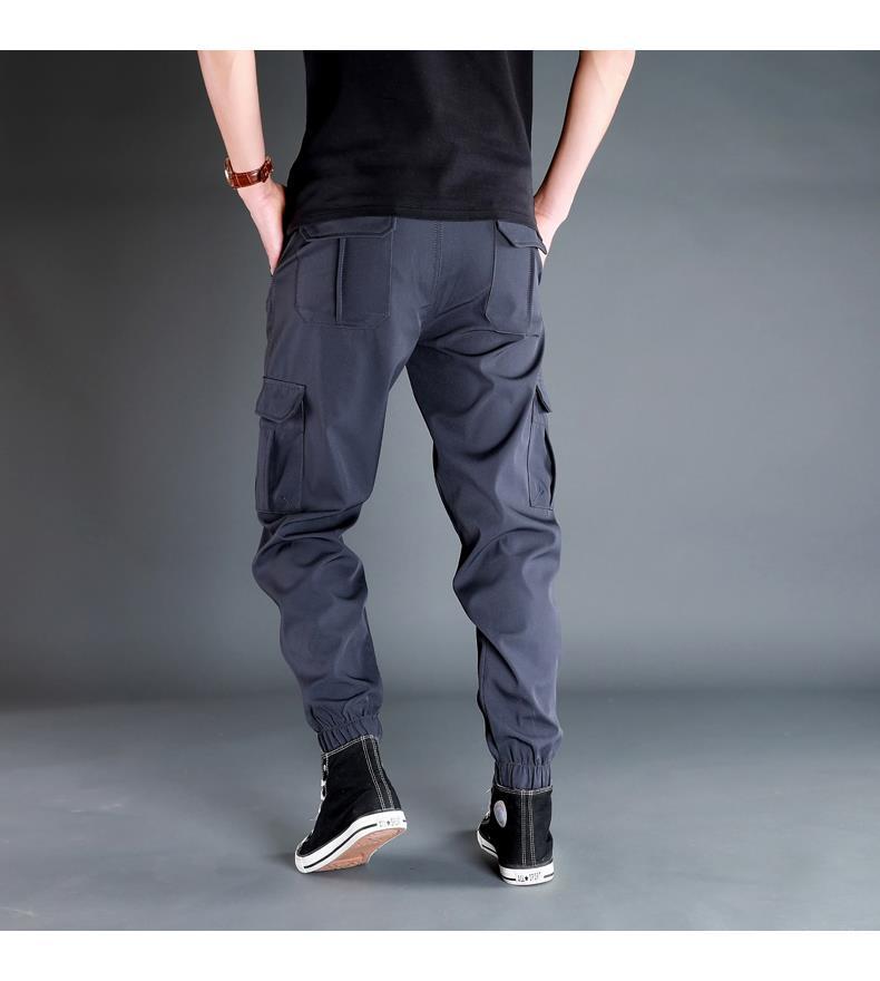 Ice Silk Crock Pants Men's Leg-tipped Summer Thin Casual Pants Loose plus size Quick-drying Pants Fashion Brand Sports Pants