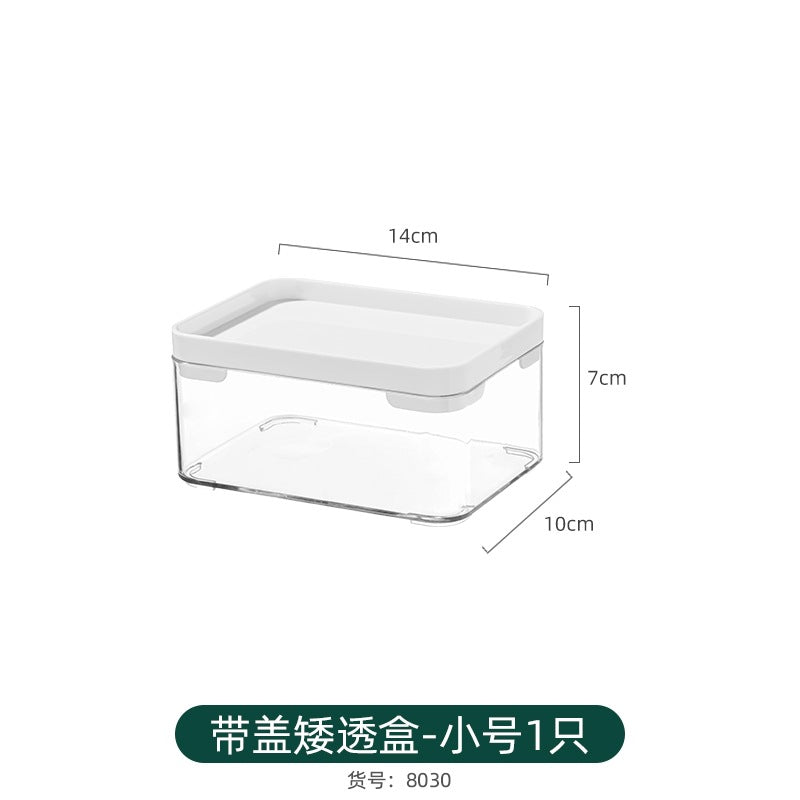 Multi-size Transparent Refrigerator Storage Box Snacks and Sundries Storage Box Cosmetic Finishing Multifunctional Transparent Superposable