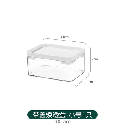 Multi-size Transparent Refrigerator Storage Box Snacks and Sundries Storage Box Cosmetic Finishing Multifunctional Transparent Superposable