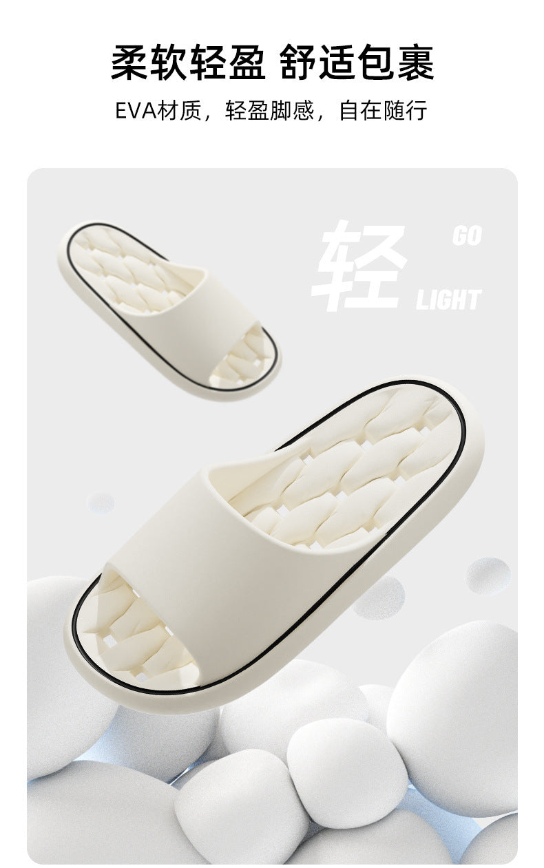 Leakage bathroom slippers ladies summer 2025 new indoor home non-slip bath quick-drying non-stinky feet sandals men