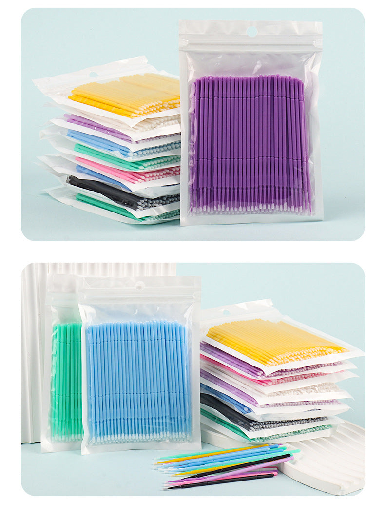Wholesale Eyelash Extension Cotton Swabs, Disposable Small-Headed Eyelash Cleaning Cotton Sticks, Makeup Removal, Beauty Eyelash Micro Brushes