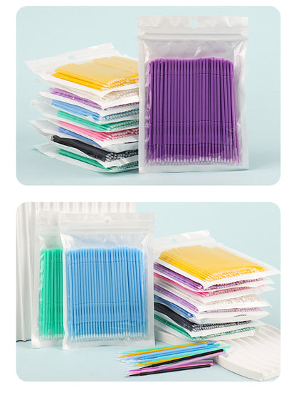 Wholesale Eyelash Extension Cotton Swabs, Disposable Small-Headed Eyelash Cleaning Cotton Sticks, Makeup Removal, Beauty Eyelash Micro Brushes