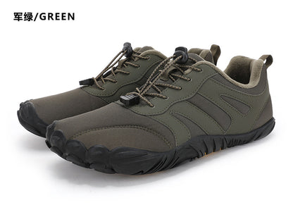Outdoor Snow Boots, Home Cross-Border Winter New Style, Non-Slip Short Style, Fleece-Lined Warm Cotton Shoes, Thick-Soled Barefoot Five-Toe Shoes