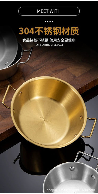 304 stainless steel bowl double ear bowl salad bowl snacks French fries fried chicken nuggets plate hot pot sauce bowl cooking bowl
