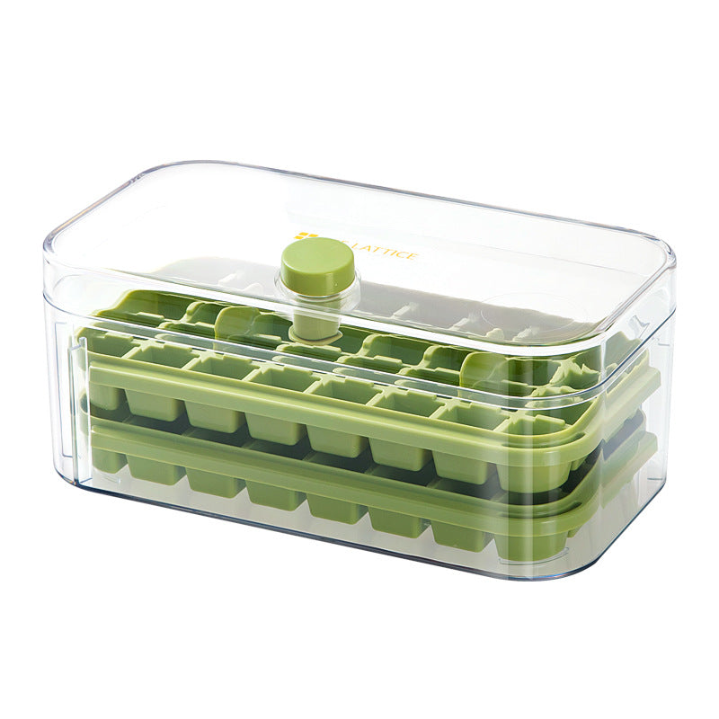 Press Ice Tray Ice Cube Mold Household Ice Box Storage Frozen Ice Cube Model Household Easy-Release Quick-Frozen Artifact