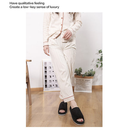 Factory direct wholesale Velcro loose feet wide fat swollen adjust middle-aged men's and women's cloth shoes linen slippers foreign trade