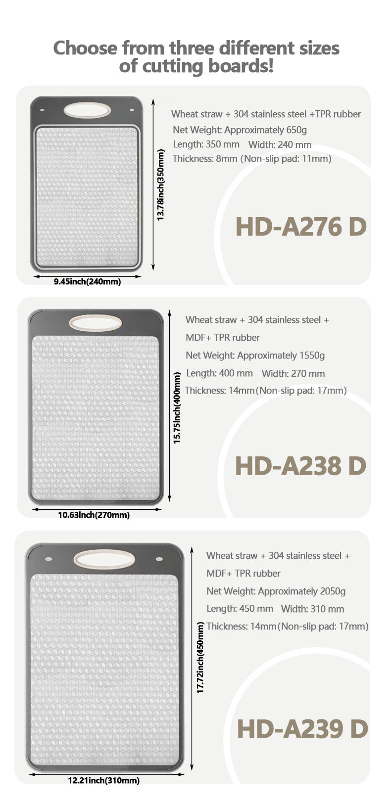 New in stock Amazon Explosions 3D Pattern Stainless Steel Cutting Board Titanium Cutting Board 304 Double-sided Cutting Board