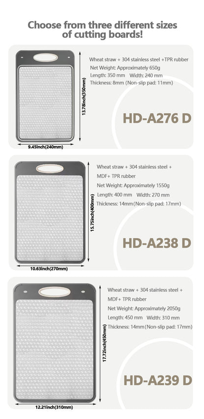New in stock Amazon Explosions 3D Pattern Stainless Steel Cutting Board Titanium Cutting Board 304 Double-sided Cutting Board