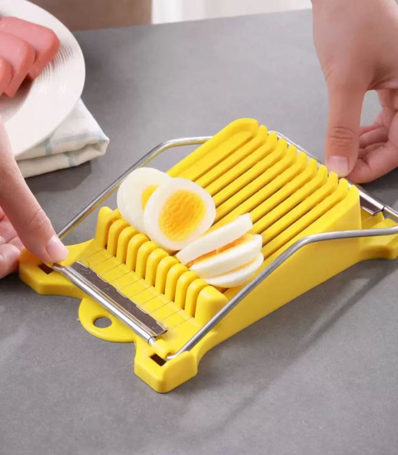 10-Line Lunch Meat Slicer Household Fruit Vegetable Cutter Kitchen Egg Ham Potato Stainless Steel Wire Slicer