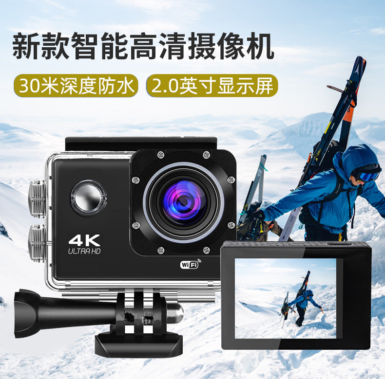 Foreign Trade Wholesale High-Definition Mini Waterproof Sports Camera Cycling Multi-Function Can Be Connected to Wifi with Remote Control Camera Anti-Shake