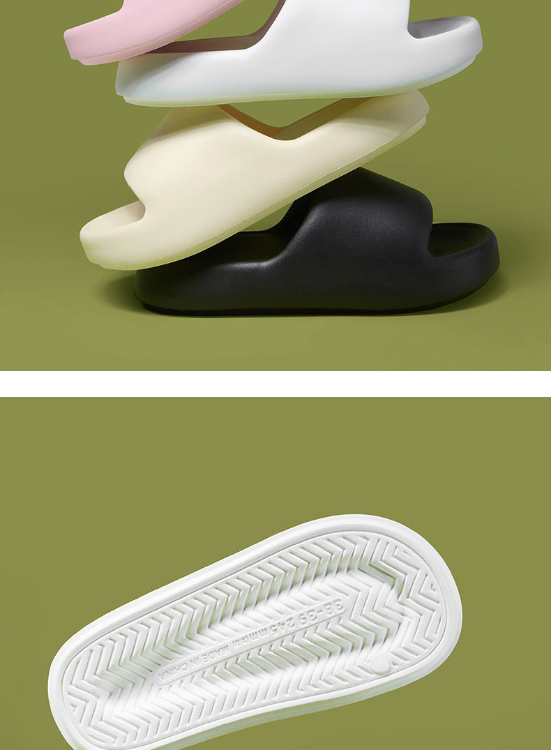 Korean Style Non-Slip Soft-Soled Eva Slippers for Women in Summer Bathroom Bathing Couples Thick-Soled Home Sandals