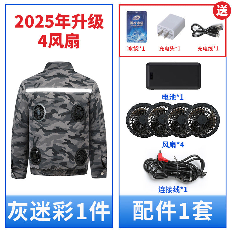 Heatstroke Prevention and Cooling Air Conditioning Clothes Men's Work Clothes Refrigeration with Fan Charging Site Labor Protection Clothes Welder Jacket