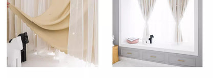 Source manufacturers non-perforated installation curtains hook and loop curtains cross-border foreign trade shading curtains self-adhesive finished products wholesale