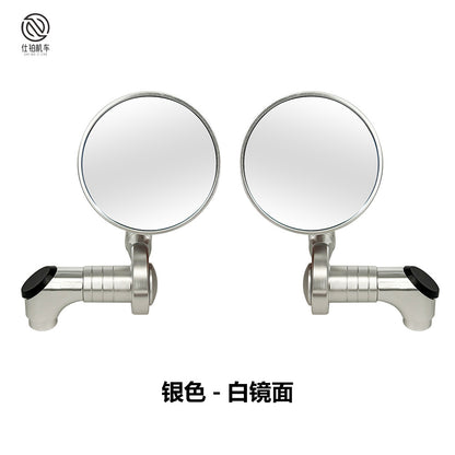 Motorcycle modified CNC rearview mirror retro double-layer small round mirror universal electric car reflector rearview mirror