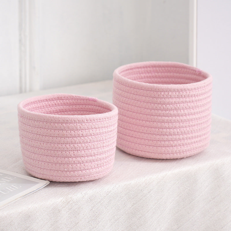Small Cotton Rope Under-Bed Storage Box, Woven Under-Bed Storage Basket, Snack Basket, Home Storage Organizer