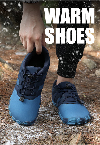 Outdoor Snow Boots, Home Cross-Border Winter New Style, Non-Slip Short Style, Fleece-Lined Warm Cotton Shoes, Thick-Soled Barefoot Five-Toe Shoes