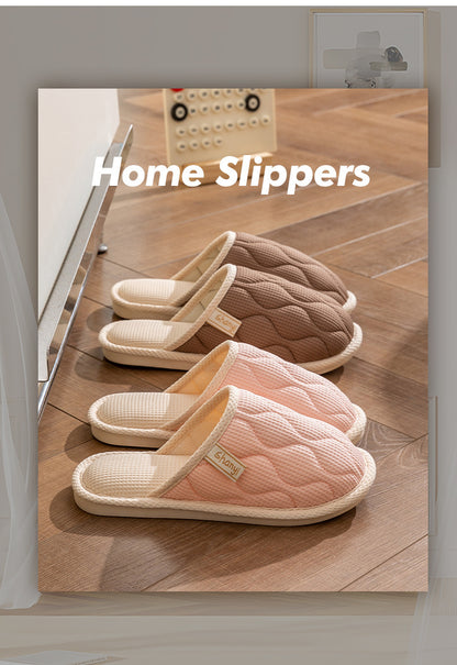 Spring and Autumn Cotton Slippers for Women, All Seasons, Winter, Indoor Home Use, Cotton and Linen Non-Slip Home Couple Wholesale Hemp Slippers for Men