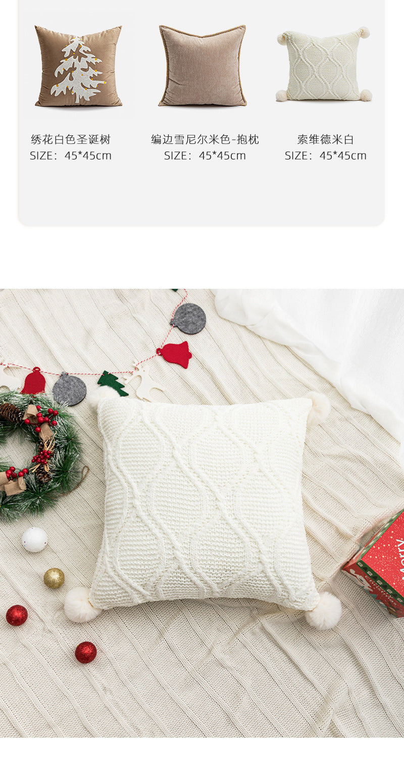 New Christmas pillow holiday decoration love pillow model room bedroom bedside tufted cushion pillowcase wholesale