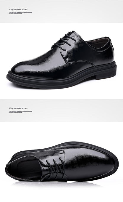 [Real soft leather] men's lace-up business formal wear high-end soft soft leather men's shoes high non-slip wear-resistant casual leather shoes