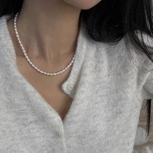 Natural Freshwater Non-nuclear Pearl Double Layer Overlapping Necklace Women's Mother-of-Fritillary Rose Pendant Gold Plated Sweet Light Luxury Set