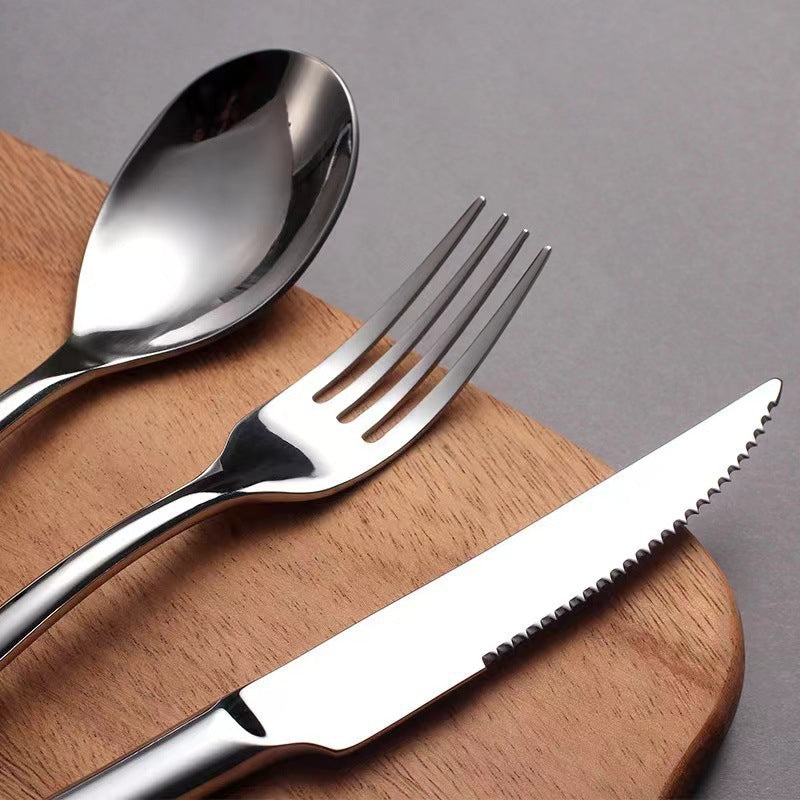 3 04 months light steak knife fork spoon thickened stainless steel tableware western food knife fork spoon dessert spoon upscale hotel restaurant