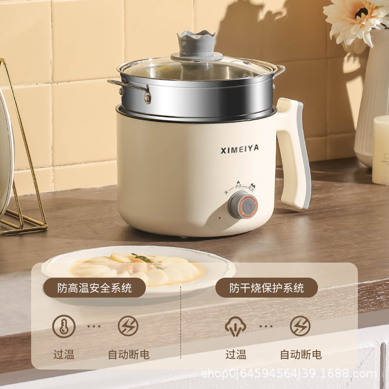 Electric Cooking Pot Student Home Kitchen Dormitory Multi-functional Electric Wok Integrated Pot Non-stick Pot Noodle Cooking Porridge Electric Hot Pot