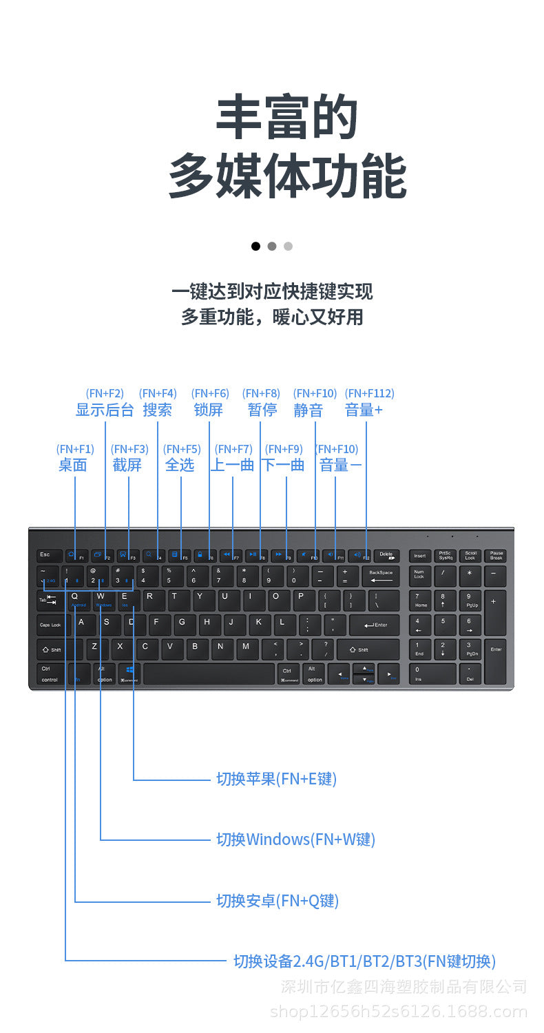 Yixin 109 Rechargeable Wireless Bluetooth Dual-Mode Keyboard and Mouse Set Typs-C Charging Suitable for Tablet Phones