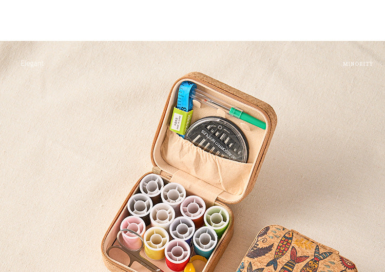 Amazon Cross-Border Household Practical Portable Multi-Functional Retro Sewing Box Sewing Kit Sewing Hand Sewing Set Tool