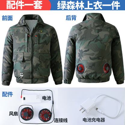 Summer Cooling Air-Conditioned Clothing for Men, Refrigeration Clothing with Fan, Welding Site Heatstroke Prevention Labor Protection Work Clothes
