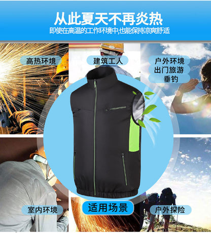 New sleeveless fan clothing air conditioning clothing summer outdoor heatstroke cooling clothes with fan Japan and South Korea cross-border wholesale