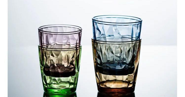 Acrylic Pc Colorful Water Cup, Juice Cup, Drink Cup, Heat-Resistant Restaurant Tea Cup, Mouthwash Cup, Plastic Beer Cup