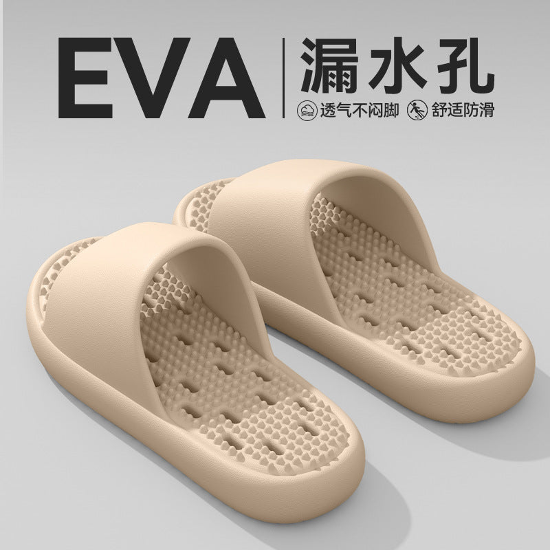 Mute Leakage Slippers Women's Bathroom Bath Non-Slip Home Indoor Toilet Hollow Hole Eva Slippers