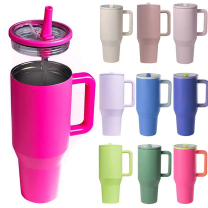Cross-Border Amazon Best-Selling 40oz Big Mac Double-Layer Straw Mouth Car Cup Large Capacity Car Handle Ice Cup