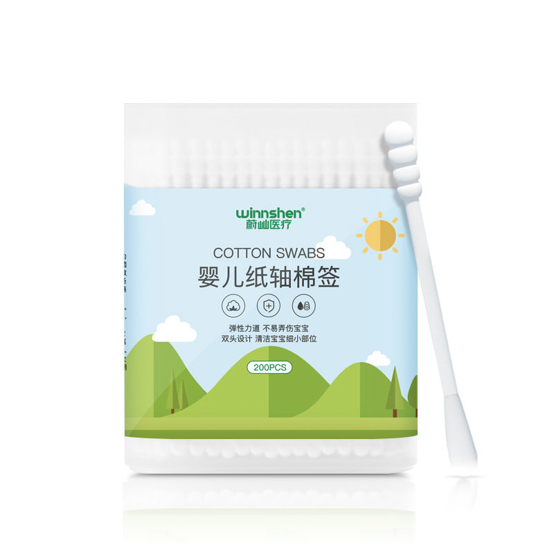 Black spiral double ear scoop cotton swab ear eyebrows wipe makeup cotton swab change eyeliner cleaning cotton swab