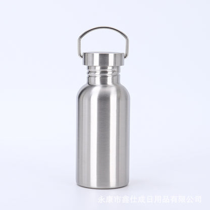 Cross-border factory direct sales 304 stainless steel American thermos portable single and double layer outdoor mountaineering water bottle