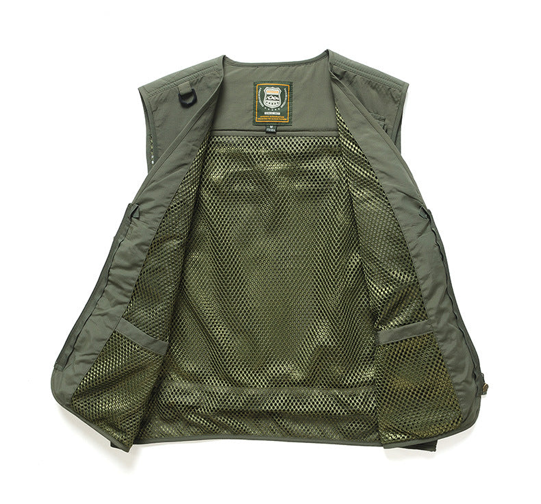 Four Seasons Photography Tooling Multi-Pocket Quick-Dry Vest Safety Waistcoat Logo Printing Men's and Women's Wear