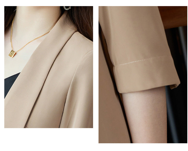 [Three-Quarter Sleeve Dress] Women's Formal Suit Dress, Korean Style Fashion Professional Attire, Small Blazer Dress for Spring and Summer