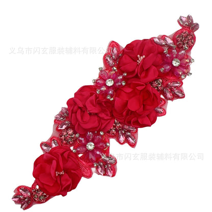 Rhinestone Flower Decoration Dress Wedding Dress