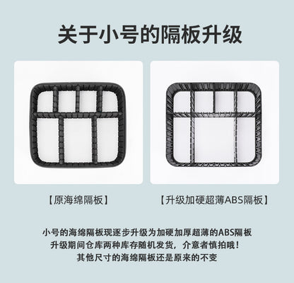 Cosmetic Bag with mirror with light large capacity makeup cosmetic storage bag portable travel removable partition bag