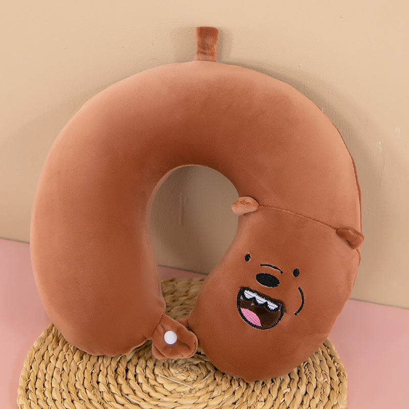 Neck Pillow Travel Memory Foam U-shaped Pillow Cartoon Gift Sponge Sleeping Neck Pillow Embroidery Slow Rebound Nap Pillow