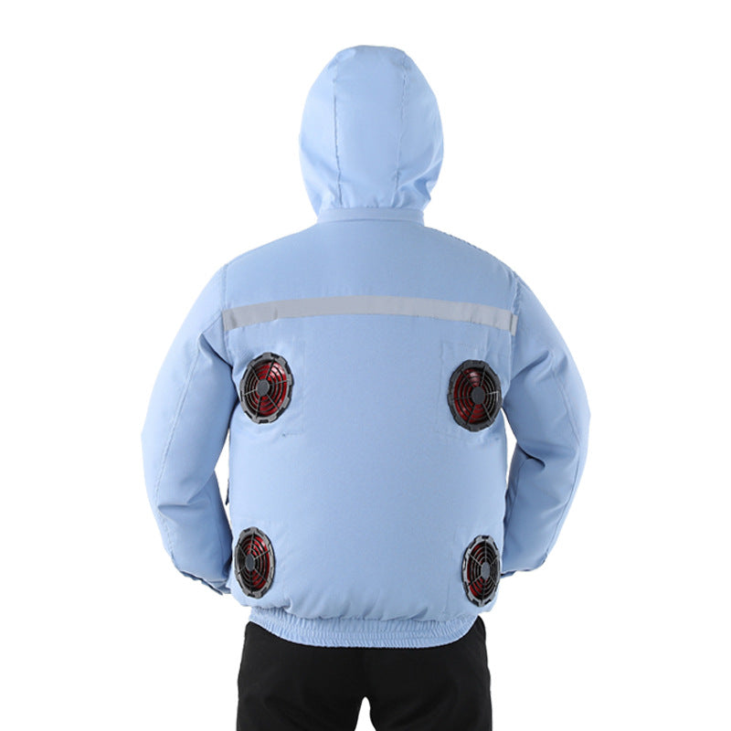 Summer Air-Conditioned Clothing for Outdoor Labor Protection, Cooling and Sun Protection Clothing, Hooded Fan Clothing for Men and Women, Specially Designed for Outdoor Labor Protection