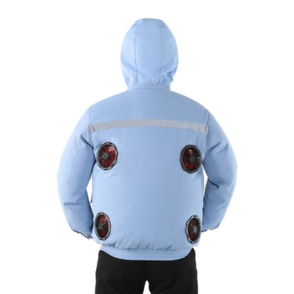 Summer Air-Conditioned Clothing for Outdoor Labor Protection, Cooling and Sun Protection Clothing, Hooded Fan Clothing for Men and Women, Specially Designed for Outdoor Labor Protection
