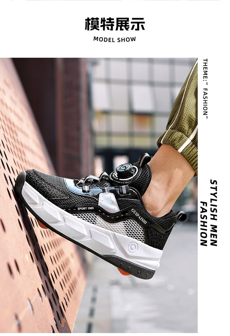 Students heelloo shoes four-wheel children's wheel skates men and women automatic version shoes with wheels in stock wholesale