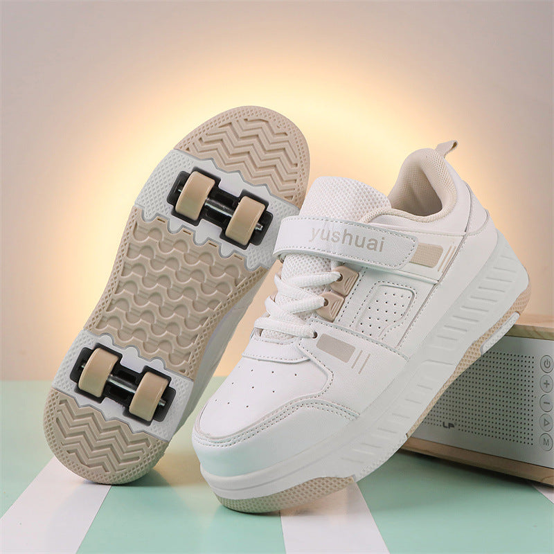 New heloo shoes two-wheel roller shoes children with wheels shoes girls skates student deformation shoes wholesale