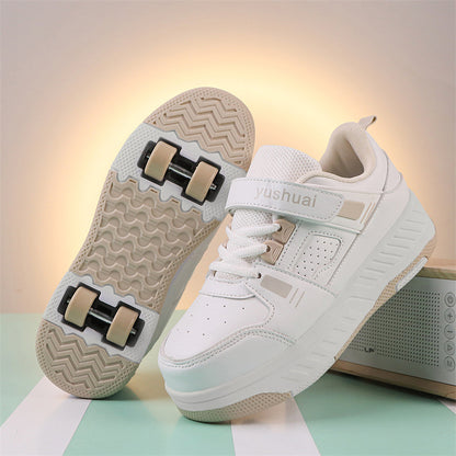 New heloo shoes two-wheel roller shoes children with wheels shoes girls skates student deformation shoes wholesale