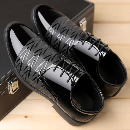 Men's Leather Shoes Men's Shoes 2020 Spring New Youth Business British Black Casual Breathable Dress Shoes