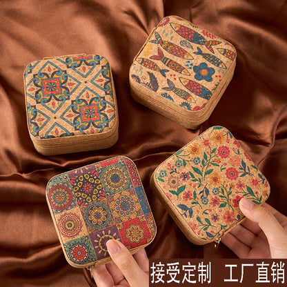 Retro Style Imitation Pu Leather Square Sewing Box Household Sewing and Mending Needle and Thread Set Portable Daily Essential Sewing Kit