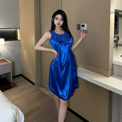 New plus size Pure Desire Nightdress Temptation Small Chest Big Sexy Nightdress Sexy Lace Low-cut suit 4002