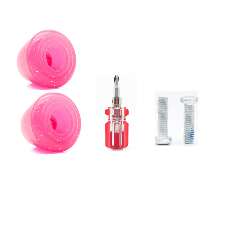 Double-row skates high elastic wear-resistant PU brake head four-wheel roller skates point ice roller skates brake accessories